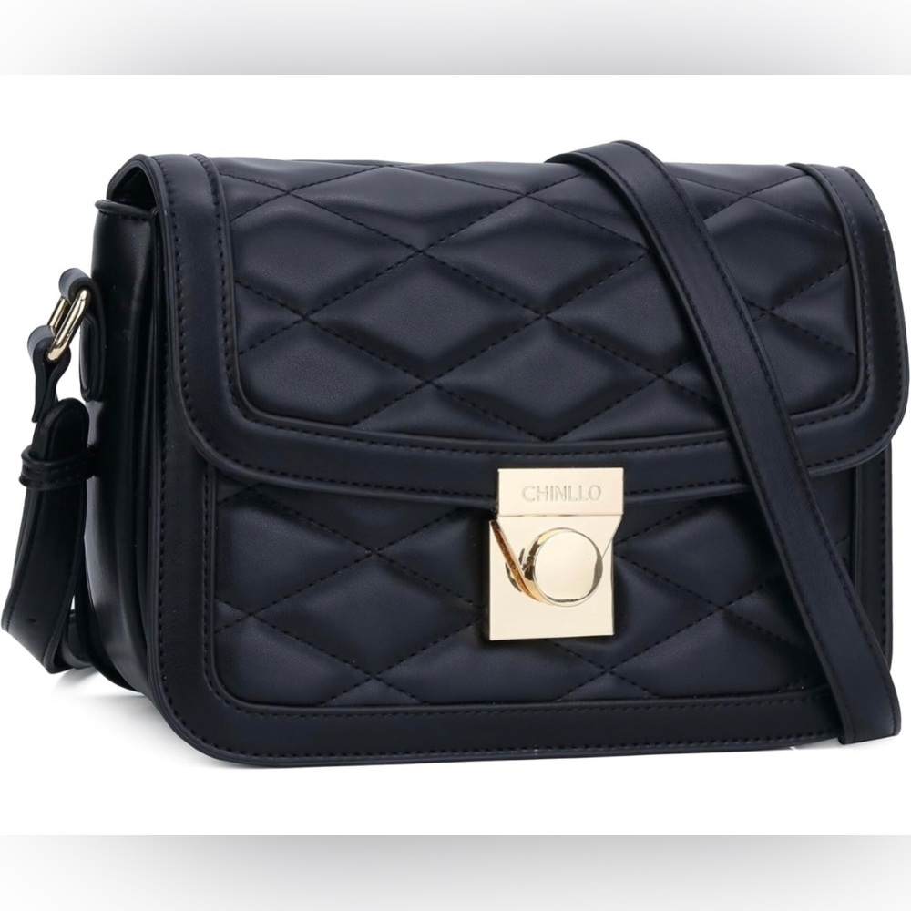 NWT Triple Pocket Bag PU Leather Messenger Bag, Crossbody Bag Shoulder Satchel